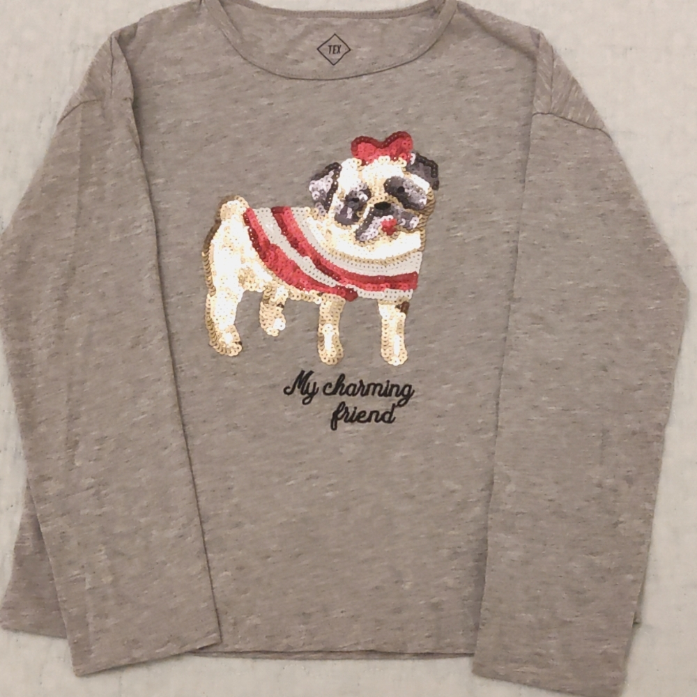 Tex t-shirt with long sleeves